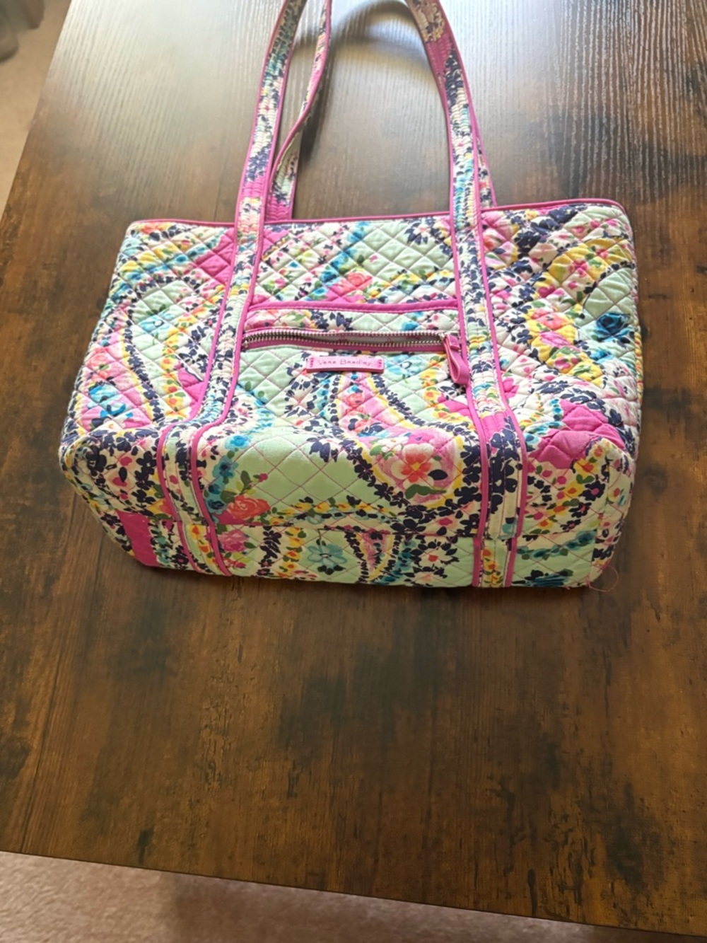 Vera Bradley Pink Multi Floral Quilted Tote—Great condition!!